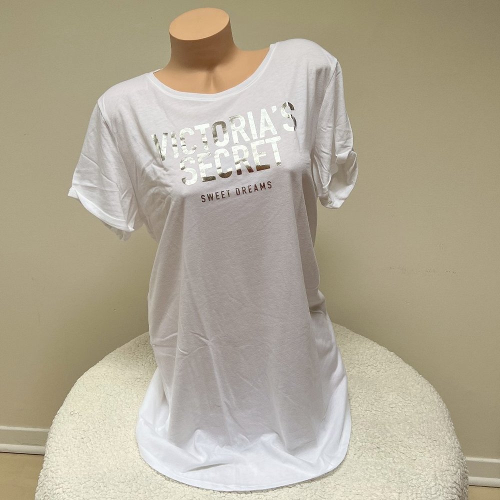 Victoria's Secret Sweet Dreams Graphic Cotton PJ Pajama Sleep Shirt Tunic XS/S